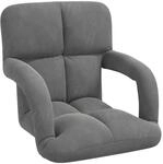 Vidaxl Adjustable Floor Chair Dark Grey Velvet