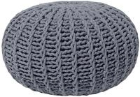 Beliani - Pouf Dunkelgrau 100% Baumwolle Rund ⌀ 50 Cm Elegant Modern