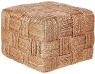 Beliani - Pouf Ottoman Beige Jute 50 X 50 X 35 Cm Eps-perlen F&uuml;llung Quadratisch