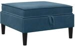 Sofa-hocker Mit Stauraum Blau Samt Vidaxl