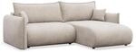 Selsey Cushi &ndash; Ecksofa Mit Schlaffunktion, Ottomane Rechts, Hellbeige-chenille