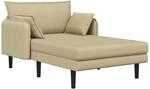 Gro&szlig;e Chaiselongue Grau-gr&uuml;n Cordstoff Vidaxl