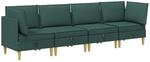 Modular Sofa Set Mit Stauraum 4 Stk. Dunkelgr&uuml;n Stoff Vidaxl