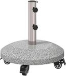 Vidaxl Granite Parasol Base With Wheels For 4-5 Cm Pole 27.2 Kg Grey