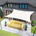 Rechteckiges Sonnensegel 2x3m Creme, Wasserdicht, 95% Uv-schutz