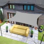 Sonnensegel 3x3m Quadratisch Wasserdicht Mit 95% Uv-schutz Grau