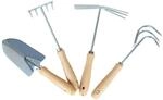 Gartenger&auml;te-set 4tlg. Blumenkelle Grubber Rechen Doppelhacke Gartenwerkzeug -...