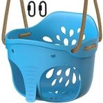 Babyschaukel Eimer Mit Elefantenform, Indoor/outdoor, Verstellbares Seil, Blau