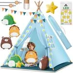 Kidiz&reg; Tipi Zelt Spielzelt F&uuml;r Kinder, Inkl. Led-lichterkette &ndash; Blau