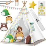 Kidiz&reg; Tipi Zelt Spielzelt F&uuml;r Kinder, Inkl. Led-lichterkette &ndash; Wei&szlig;