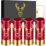 Schnapsgl&auml;ser 4er Set Mit Hirschkopf, Jagdgeschenk, 45ml, Kunststoff, Rot