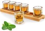 Schnapsgl&auml;ser-set 6er Mit Holztablett 60ml F&uuml;r Lik&ouml;r, Whisky, Rum