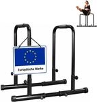 Relaxdays Dip Barren, Bis 150 Kg, H&ouml;henverstellbar, Rutschfeste Griffe,