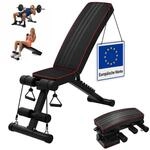 Relaxdays Hantelbank, Bis 150 Kg, Klappbar, Verstellbar, 2 Expander, 4 In 1...