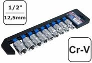 Innensechskant Nuss Set, E-profil, 1/2 Zoll, E10-e24, Industrie Nusssatz
