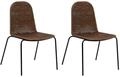Esszimmerstuhl 2er Set Roxton Rattan Dunkelbraun