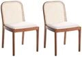 Esszimmerstuhl 2er Set Edina Stoff Braun / Beige