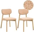Esszimmerstuhl 2er Set Mills Boucl&eacute; Hellbraun / Beige