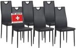 Esszimmerst&uuml;hle Salerno 6er Set, Schwarz- Edles Italienisches Design, Polsterstuhl