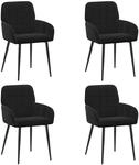 Esszimmerst&uuml;hle 4 Stk. Samt Schwarz 56,5 X 50 X 85 Cm Vidaxl