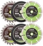 115mm Kreiss&auml;gebl&auml;tter-set 6-teilig: Hm, Hss, Diamant F&uuml;r Holz, Metall,...