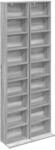 Cd Regal 2 Stk. Sonoma-grau 33 X 23,5 X 175 Cm Holzwerkstoff Vidaxl