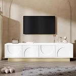 Moderner Tv-schrank In Wei&szlig;, 175 Cm, Aus Mdf In Holzoptik Mit Kabelf&uuml;hrung