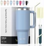 Edelstahl Thermobecher 591ml Mit Griff Und Strohhalm, Doppelwandig,...