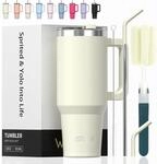 Edelstahl Thermobecher 591ml Mit Griff Und Strohhalm, Doppelwandig,...