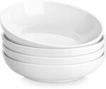 4er Set Tiefe Pastateller 22,5cm, Cremewei&szlig;, Porzellan, 1250ml
