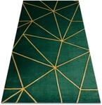 Exklusiv Emerald Teppich 1013 Glamour, Stilvoll Geometrisch Flaschengr&uuml;n / Gold