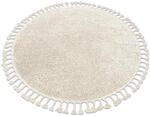 Teppich Berber 9000 Kreis Sahne Franse Berber Marokkanisch Shaggy Beige Rund...