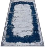 Teppich Core A004 Rahmen, Schattiert - Struktur Zwei Vliesebenen, Blau / Grau...