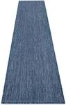 Teppich, L&auml;ufer Sisal Sion A5165a Melange Flach Gewebt Dunkelblau Blue 60x200...