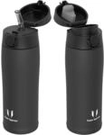 Edelstahl Thermosflasche Bpa-frei, 350-950ml, 2 Deckel (strohhalm & Sport)