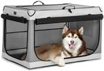 Faltbare Hundebox F&uuml;r Zuhause & Auto, Gr&ouml;&szlig;e L, Hellgrau