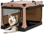 Hundebox Faltbar 100cm Khaki Mit 3 T&uuml;ren Und Aufbewahrungstasche