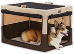 Hundebox Faltbar L 76cm F&uuml;r Zuhause & Auto, Mit Netzfenstern & Betteinlage