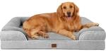 Orthop&auml;disches Hundebett Xl Mit Memory Foam, Waschbar, Wasserdicht, Grau
