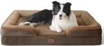 Orthop&auml;disches Hundebett 89x63 Cm Mit Hohem Rand, Waschbar, Braun