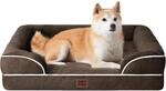 Orthop&auml;disches Hundebett Mit Memory Foam, Wasserdicht, Waschbar, Braun, L...