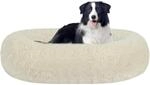 Orthop&auml;disches Hundebett Rund, Kuschelig, Waschbar, 90 Cm &Oslash;, Beige