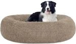 Rundes Hundebett 90cm &Oslash;, Waschbar, Kuschelig, Kamelbraun