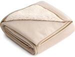 Hundedecke Wasserdicht 100x120cm Sherpa Fleece Sofaschutz Waschbar Cremefarben