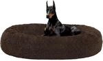 Rundes Hundebett 120 Cm &Oslash;, Kuschelig & Waschbar, Braun