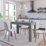 Esstisch Betongrau 120x60 Cm Holzwerkstoff Mit Stauraum