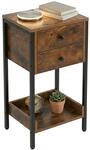 Relaxdays Beistelltisch, 2 Schubladen & Ablage, Industrial, Hbt: 69,5x38x28 Cm,