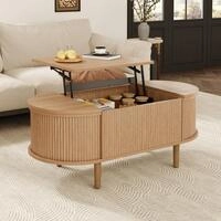 Couchtisch (100x48x53.5 Cm), H&ouml;henverstellbare Tischplatte, Stauraum Mit
