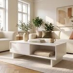 Couchtisch Katanshumn Mit Stauraum 110x55x39 Cm Wei&szlig; [en.casa]