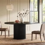 Runder Esstisch 120cm Schwarz F&uuml;r 4-6 Personen Mit Metallgestell